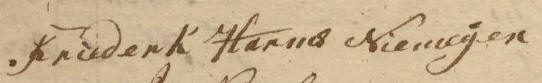 handtekening van Friedrik in 1825